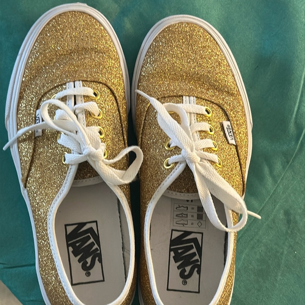 Vans size 6 gold sparkle